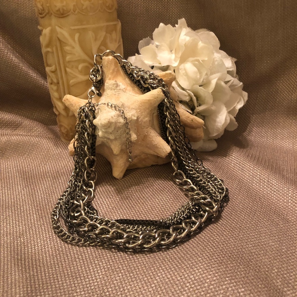 Mixed Metal Multi Chain Necklace